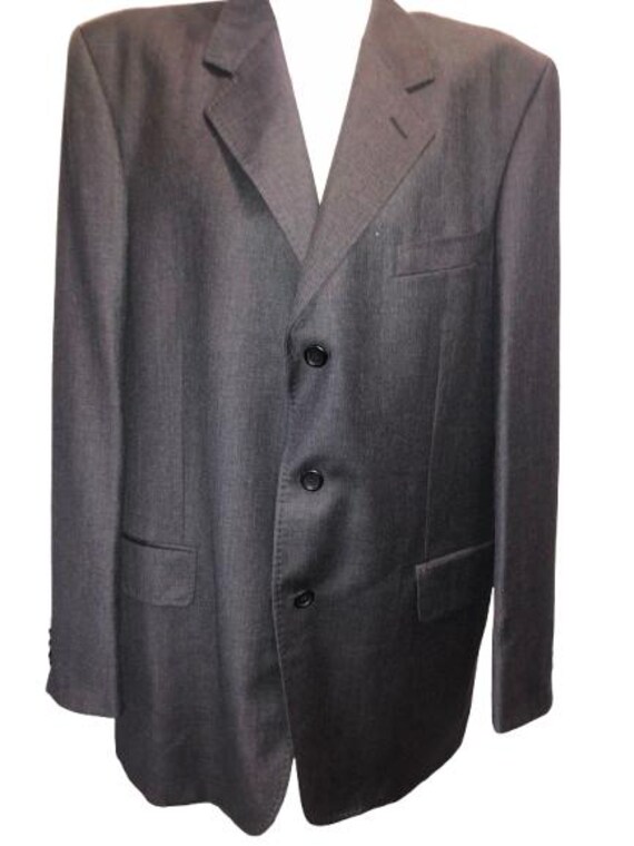 ALEXANDER McQUEEN Early 90's Dark Gray Pure Wool (by Loro Piana) Jacket Size ITA 54 #alexandermcqueen #90s #men #xxl #rare #vintage