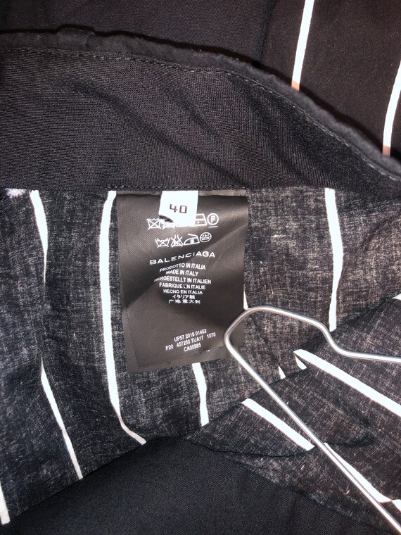 BALENCIAGA Black Striped Trousers in Pure Cotton,… - image 5