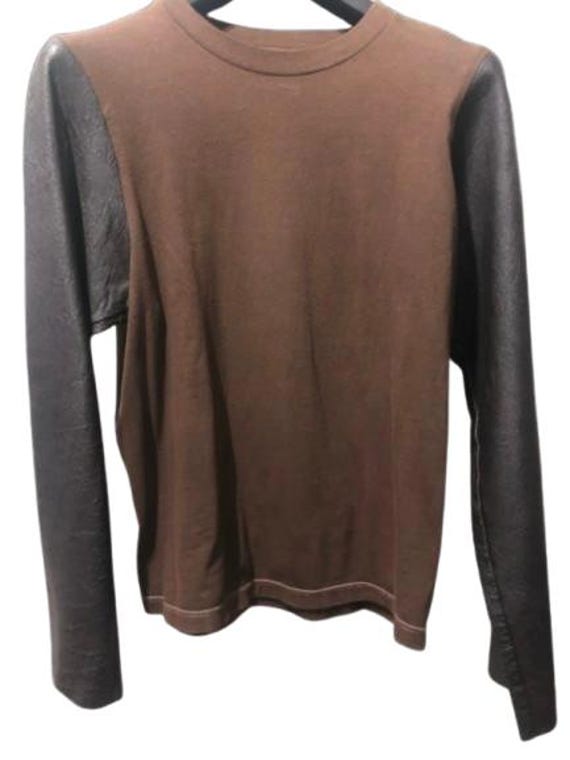 MARTIN MARGIELA ARTISANAL 2004 Reworked Leather Long Sleeves T shirt size L #Rare #margiela #line0 #men #unisex