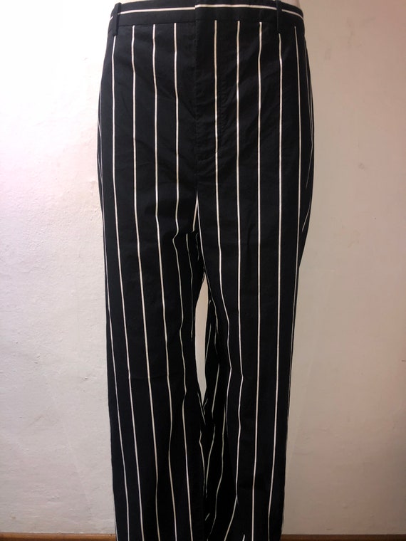 BALENCIAGA Black Striped Trousers in Pure Cotton,… - image 10