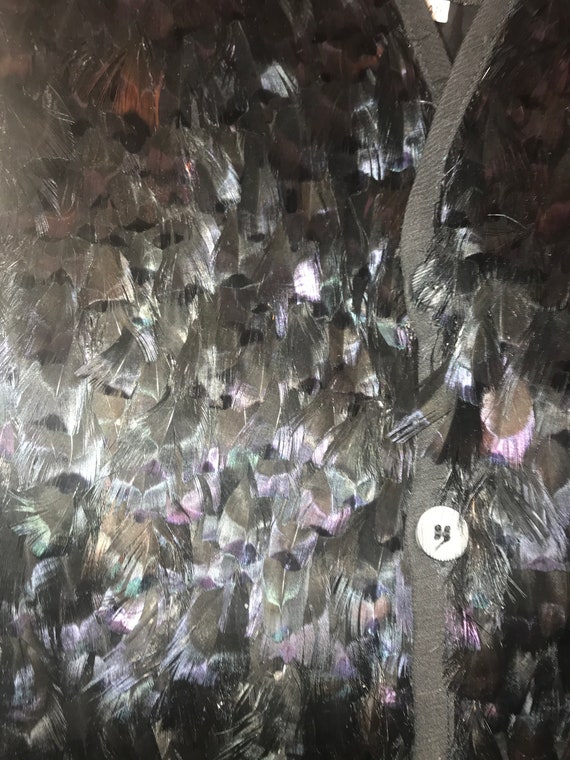 CALUGI E GIANNELLI Rare 80's Feathered Vest, in B… - image 9