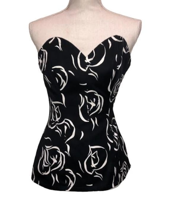 YVES SAINT LAURENT Boneted Corset in Combed Pure Cotton Size 40 ita #yvessaintlaurent #80s #corset #rare #vintage #evening #vintage