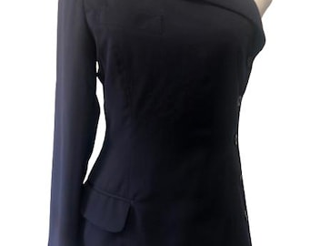 JEAN PAUL GAULTIER 1990 Iconic One Sleeved Jacket Side Buttoning Size 40 It #jeanpaulgaultier #rare #sleeveless #onesleeves #jacket