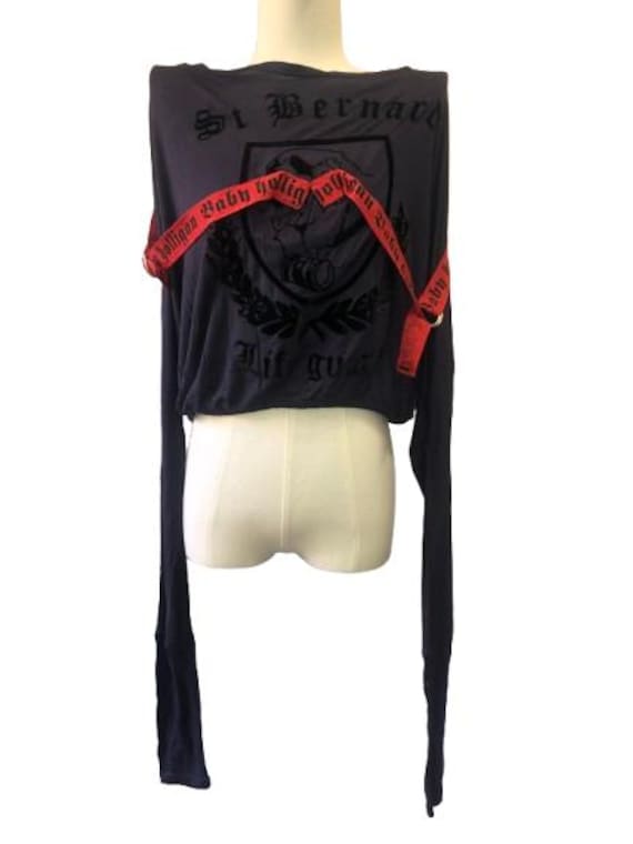 JEAN-CHARLES De CASTELBAJAC 90s Bondage Embellished Rayon Top