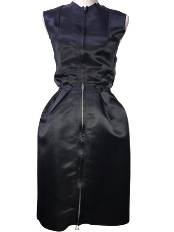 LANVIN (by Alber Elbaz) Midnight Blue Zipped Dress, with Pleats to create shapes, size 42 ita #Lanvin #AlberElbaz #Paris #minimalism