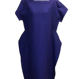 COMME Des GARÇONS Purple Geometrical Cutline Wool Dress Size S #Rare #AvantGarde #Japan #Minimalism #ReiKawakubo #Winter #Purple