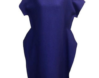 COMME Des GARÇONS Purple Geometrical Cutline Wool Dress Size S #Rare #AvantGarde #Japan #Minimalism #ReiKawakubo #Winter #Purple