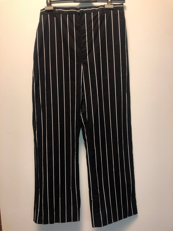 BALENCIAGA Black Striped Trousers in Pure Cotton,… - image 4