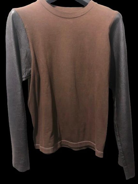 MARTIN MARGIELA ARTISANAL 2004 Reworked Leather Long Sleeves T shirt size L #Rare #margiela #line0 #men #unisex
