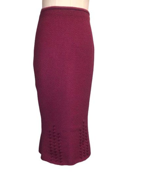 JOHN GALLIANO F/W 1999 Crochet Wool Longuette Skirt in Grapevine Color Size 42 ITA #JohnGalliano #Rare #Vintage #Skirt #Crochet #1999