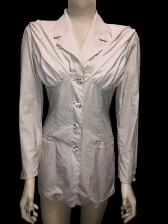 CALUGI E GIANNELLI Embellished Corset Drapery Hood Jacket size 42 ita #rare #avantgarde #madeinitaly #calugiegiannelli