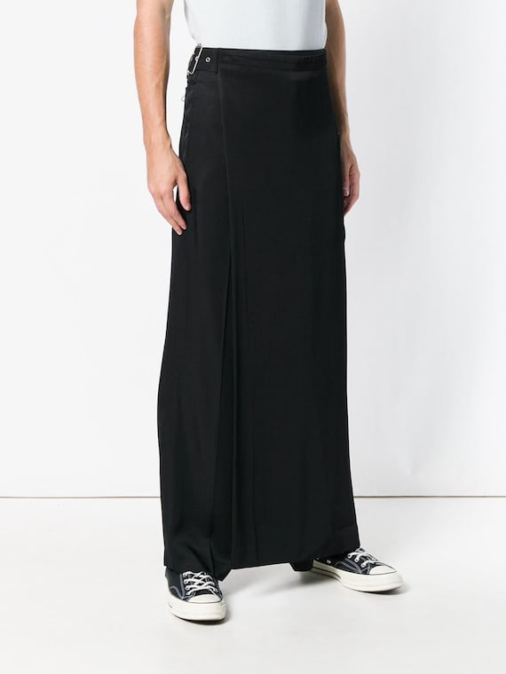 JEAN PAUL GAULTIER Iconic Archival Combined Black Trousers / Skirt Size 48 Ita M #Rare @vintage #paneled #80s #avantgarde #skirt #gaultier