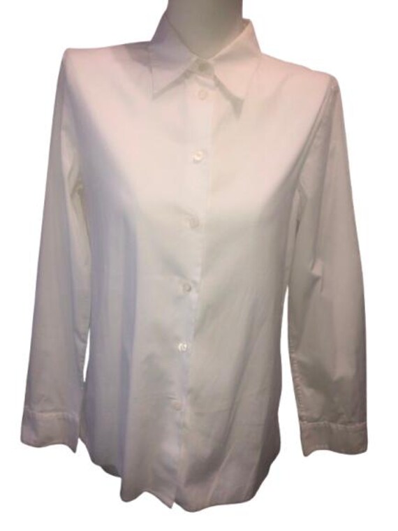 PRADA White Cotton Button Up Shirt Size 40 ITA S #Prada #Minimalism #white #Shirt #MadeinItaly #Small #longsleeves