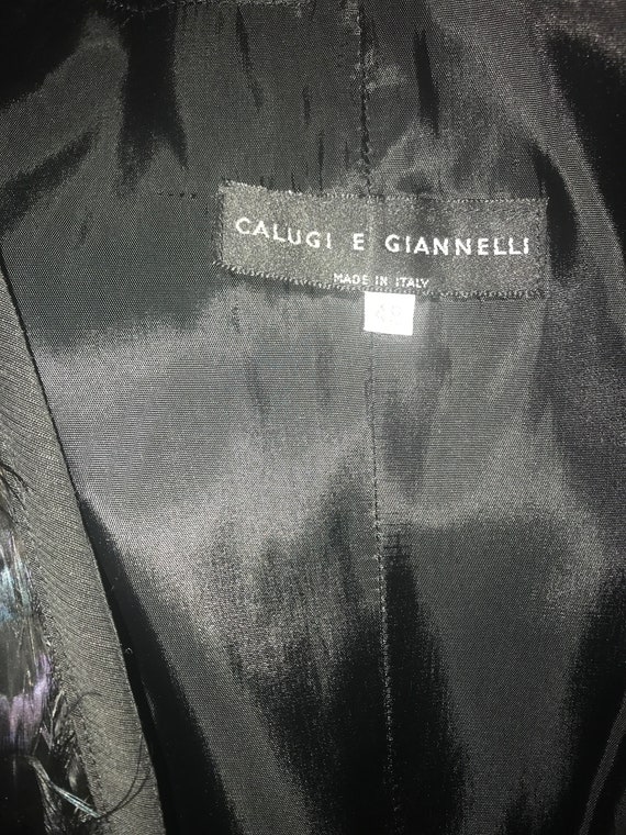 CALUGI E GIANNELLI Rare 80's Feathered Vest, in B… - image 4