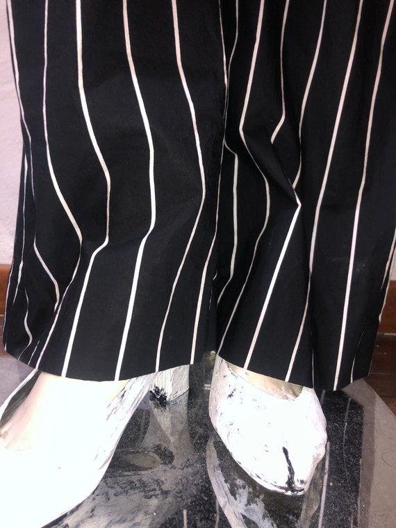 BALENCIAGA Black Striped Trousers in Pure Cotton,… - image 7