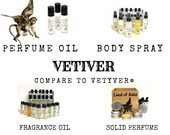 VETIVER - Compare to Vetyver Type Perfume Body Spray Mist Fragrance Oil Solid Perfume Cologne Beard Oil Lemon Sandalwood Scent
