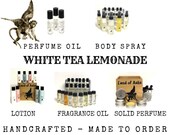 WHITE TEA LEMONADE Perfume, Body Spray Mist, Fragrance Oil, Solid Perfume Tin, Lemon, Orange, Floral Musk, Fresh, Sweet Scent, Gift For Her