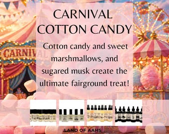 CARNIVAL COTTON CANDY - Perfume Oil, Body Spray, Body Oil, Marshmallow Sugared Musk Sweet Foodie Gourmand Scent