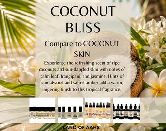 COCONUT BLISS - Perfume Oil, Body Spray, Body Oil, Palm Leaf Frangipani Jasmine Sandalwood Amber Phlur Coconut Skin Type Tropical Warm Scent