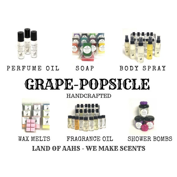 Grape Popsicle Perfume Oil Body Spray Soap Wax Melts Lotion Beard Oil Slime Scent For Diffuser Candle Making Fun Summer Kids Gifts