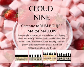CLOUD NINE - Perfume Oil, Body Spray, Body Oil, Strawberry Vanilla Yum Boujee Marshmallow Whipped Cream Foodie Gourmand Dessert Scent