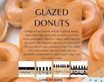 GLAZED DONUTS - Perfume Oil, Body Spray, Body Oil Doughtnuts Nostalgic Sticky Sweet Fresh Baked Bakery Treat Scent