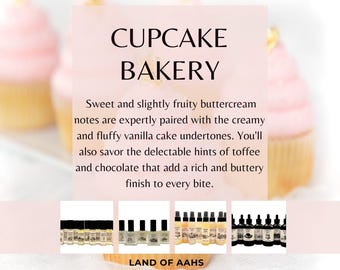 CUPCAKE BAKERY - Perfume Oil, Body Spray, Body Oil, Fragrance, Buttercream Toffee Cake Chocolate Vanilla Dessert Foodie Scent