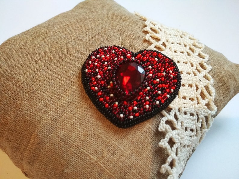 Dark red brooch Elegant jewelry for women Burgundy crystal Etsy