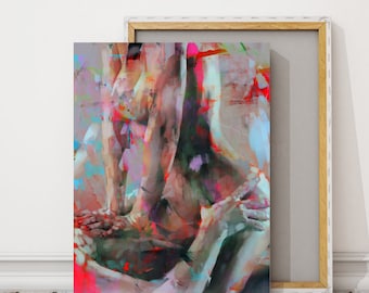 Modern painting on canvas "Love. Arrhythmia. Color"