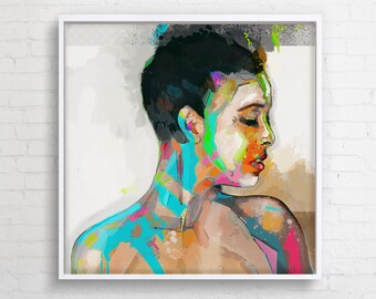 Modern canvas painting "Lady Color" ideal for the living room and bedroom