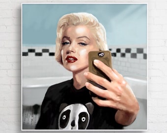 Modern canvas painting "Monroe Selfie" for the bedroom and living room