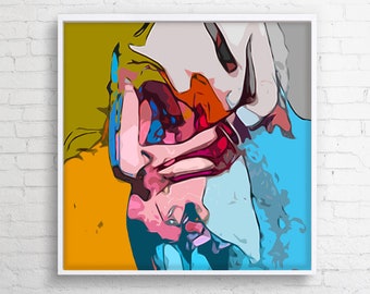 Modern canvas painting "Colorful Act III" for the bedroom and living room
