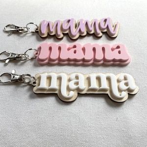 Mama keychain, Mother&#39;s Day Gift, Purse Tag, Backpack Tag, Diaper Bag Tag, Mom Gift, Mom Charm, Bag Tag, Bag Keychain