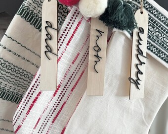 Étiquettes pour bas personnalisées Étiquettes pour bas découpées au laser Étiquettes pour bas minimalistes Décoration de Noël neutre