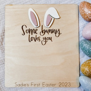 Baby's First Easter, Easter Decor, DIY Decor, Footprint Keepsake, Footprints for Baby, Some Bunny Loves You