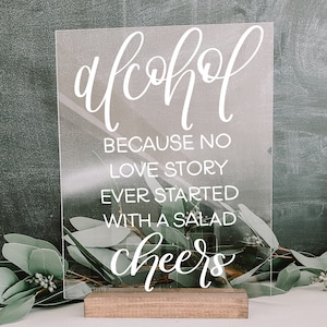 Alcohol Reception Sign, Acrylic Wedding Sign, Wedding Sign, Acrylic Bar Sign, Custom Wedding Signs