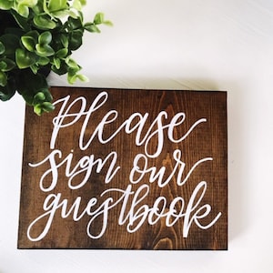 Wood Guest Book Sign, Please Sign Our Guest Book Sign, Modern Wedding, Vintage Wedding, Guest Book Sign, Rustic Wedding, Wooden Wedding Sign