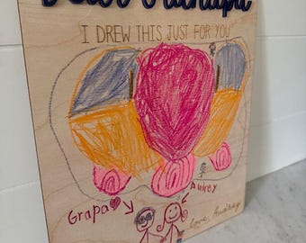 Custom Kids Drawing Sign, Personalized Gift for Daddy, Father's Day Decor