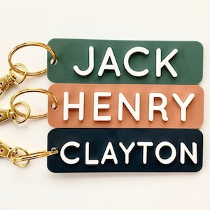 Acrylic Bag Tag Keychain 3D Key Chain Acrylic Name Tag Bag Tag Luggage Tag Diaper Bag Tag Lunch Box Tag Backpack Tags Kids Tag
