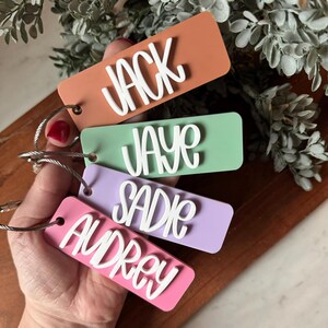 Acrylic Bag Tag, Custom Acrylic Tag, Kids Name Keychain, Lunch Box Tag, Personalized Tag, Custom Backpack Tag, Keychain For Kids