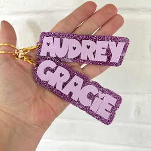 Backpack Name Tag | Backpack Name Keychain for Kids | Personalized Name Tag | Diaper Bag Tag | Lunch Box Tag | Kids Tag | Custom Name Tag