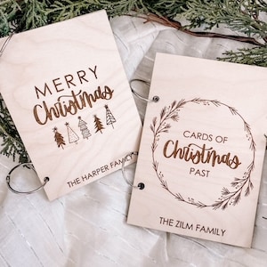 Cards of Christmas Past, Greeting Card Keeper, Card Album, Card Album, Wooden, Custom Card Holder, Keepsake, Album for Cards, Variations