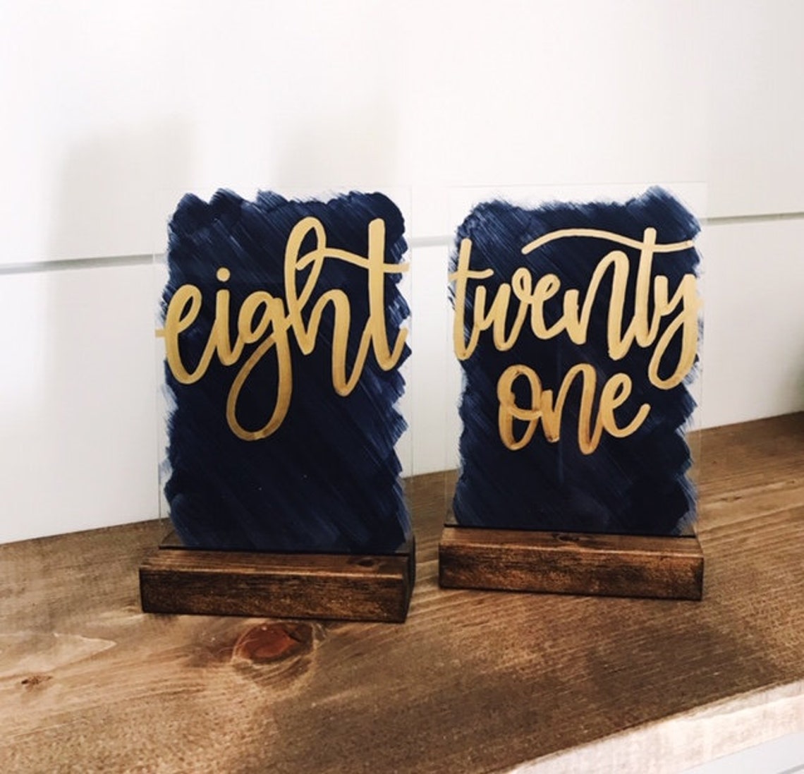 Hand Painted Acrylic Table Numbers With Painted Backs Etsy