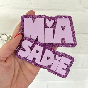 Backpack Keychain Name Tag | Acrylic Name Keychain | Personalized Acrylic Name Tag | Diaper Bag Tag | Lunch Box Tag | Kids Tag