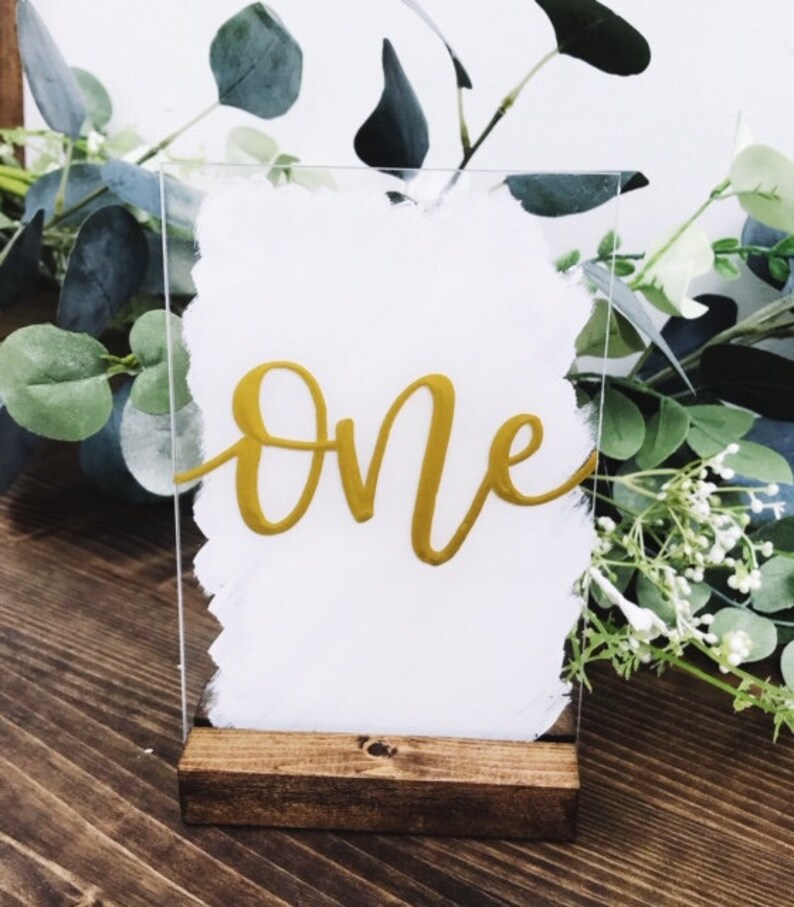 Hand Painted Acrylic Table Numbers With Painted Backs Etsy