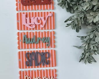Taslabels, gepersonaliseerd naamtasje, acryl tashangers, rugzaknaamplaatje, luiertaslabel, taslabel voor meisje, taslabel voor jongen, sleutelhanger