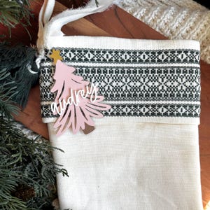 Retro Tree Tag Christmas Stocking Tag Personalized Stocking Tags Tree Stocking Tags Christmas Tree Tags Christmas Decor Custom Gift Tag