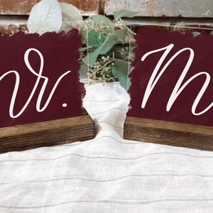 Painted Mr and Mrs Sweetheart Table Signs, Acrylic Wedding Signs, Wedding Table Acrylic Signs image 1