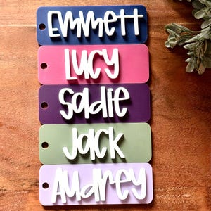 Personalized Name Acrylic Keychain, Acrylic Name Tag, Backpack Name Tag, Diaper Bag, Custom, Lunchbox Name Tag, Luggage Tag, Waterbottle Tag