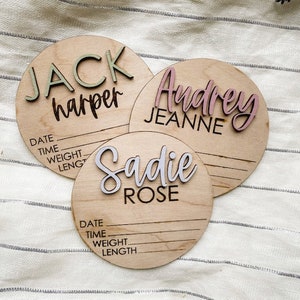 3D Geburtsanzeige Zeichen: Neugeborenen Fotorequisite aus Holz